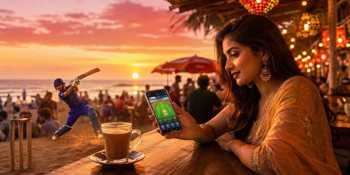 A Bangladeshi user enjoying cricket betting on 432 at Cox's Bazar sea beach