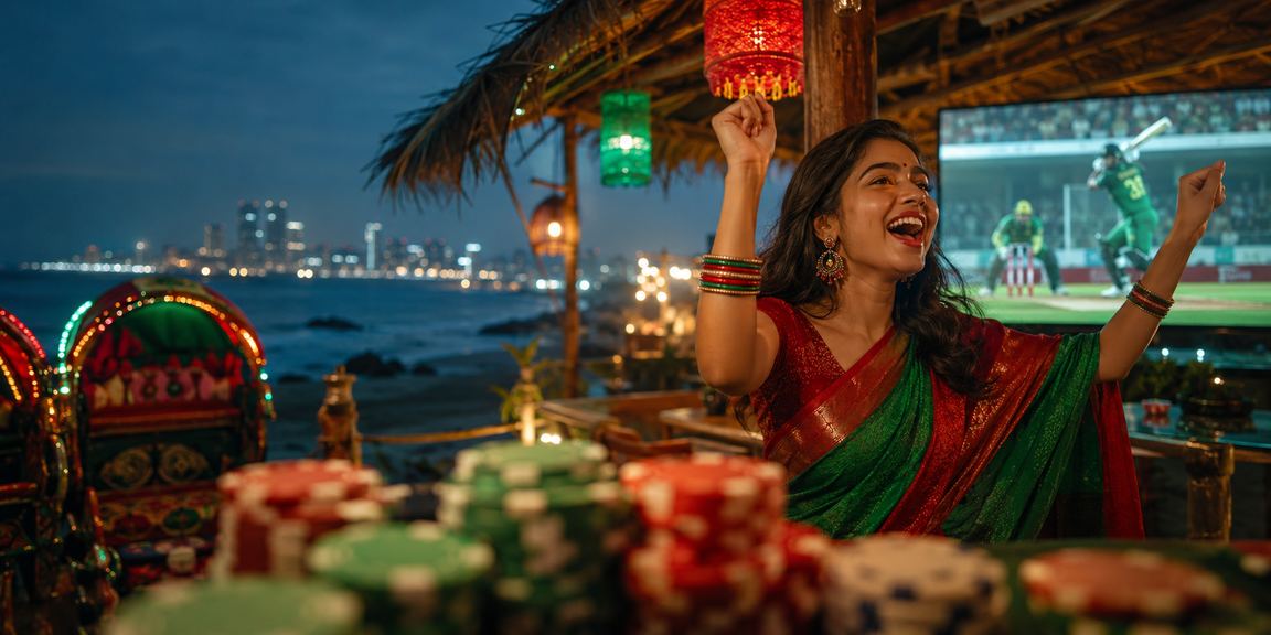 A Bangladeshi user in red and green attire placing cricket bets on 432 in Dhaka